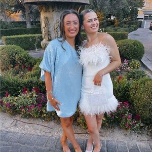 Lola Blanc Mini Feather Dress